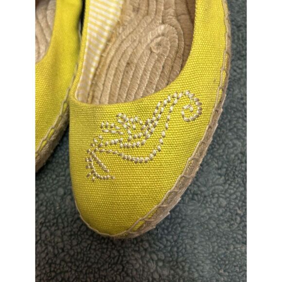 Tommy Bahama Espadrilles Yellow Closed Toe Slid On Flats Size 8 Preppy Women’s - Picture 6 of 9